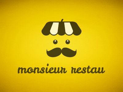 monsieur restau icon logo moustache restaurant