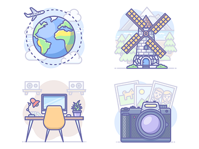 More Scenarium icons flight icojam icons illustration photo scenarium travel vector windmill workplace