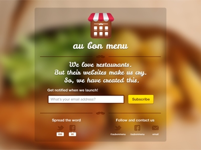 Au bon menu launch page launch page