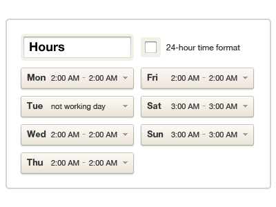 Working hours widget animation