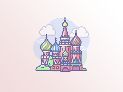 Moscow, Saint Basil's Cathedral blessed cathedral church icon icons landmark moscow russia scenarium vasily