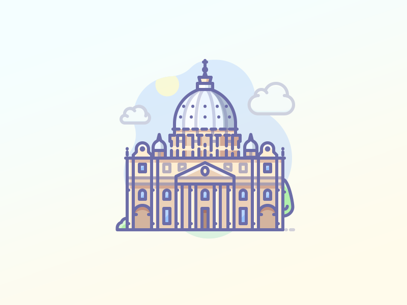 Vatican in rome, sketch, vector illustration. | CanStock