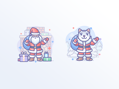 Santa and Cat