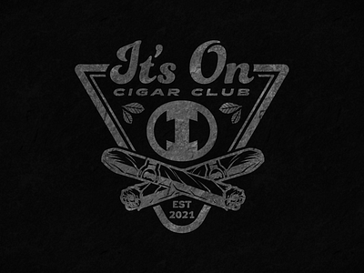It's On Cigar Club apparel cigar clothing club its on leaves logotype smoke triangle