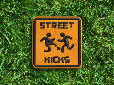 Street Kicks children football grass grassroots kicks kids patch sign soccer street