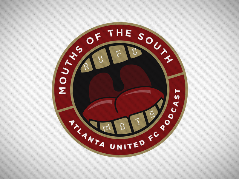 Mouths Of The South logotype mouth teeth tongue gold south mouths united soccer atlanta