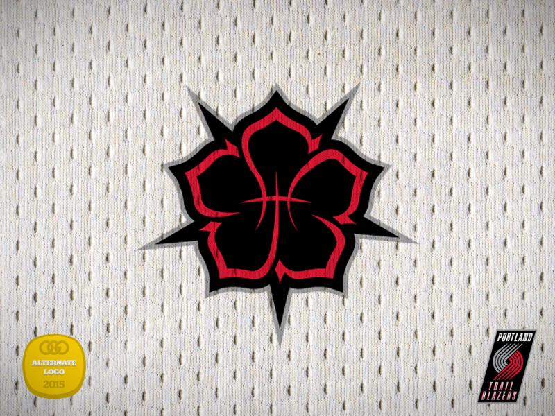 Portland Trailblazers Alternate Logo Concept basketball rose logo alternate trailblazers portland nba