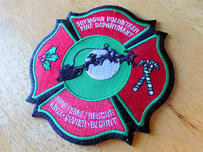 SVFD Santa Patch embroidery fire department holly patch santa claus sleigh