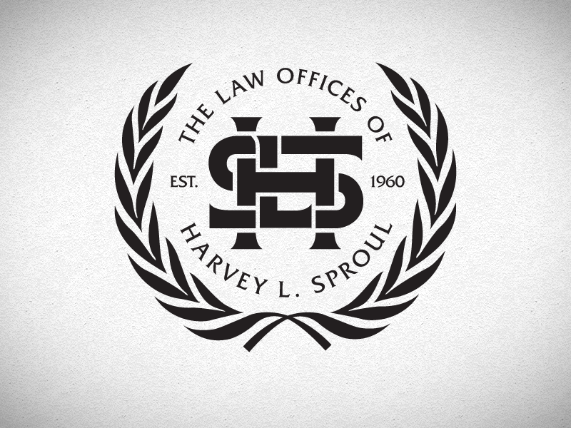Law Offices of Harvey L. Sproul wreath law monogram lockup office lawyer
