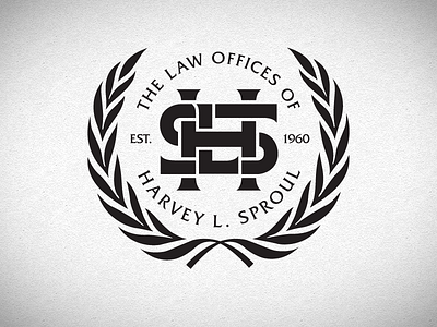Law Offices of Harvey L. Sproul law lawyer lockup monogram office wreath