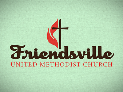 Friendsville United Methodist Church church cross flame fumc jesus logotype methodist script umc