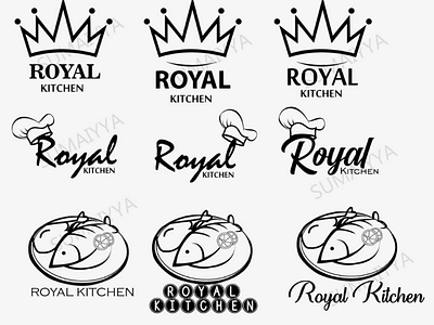 Logo design black and white chef logo clean and elegant logo crown fish. food food logo hotel hotel logo illustrator kitchen kitchen logo logo design non veg logo non vegetarian logo nonveg photoshop restaurant logo royal logo simple