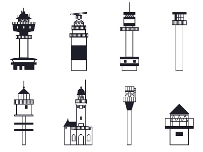 Vector lighthouses in Kiel