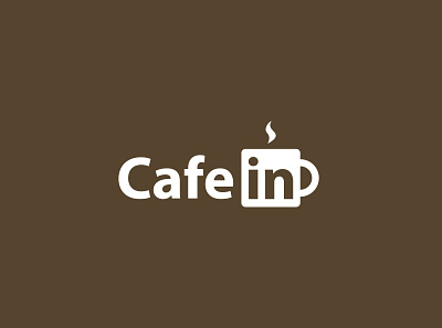 CafeIn - Logo Design ☕ | Inspired by LinkedIn's logo. brand branding cafe coffee design graphic graphic design graphicdesign illustrator linkedin logo logodesign vector