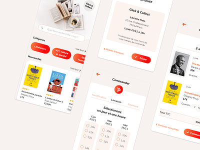 Design a library app with click and collect service app clickandcollect design french library ui uichallenge ux