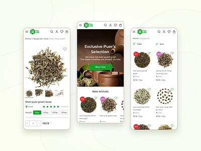 TeaLine - Online store / E-commerce e commerce tea tea store web design