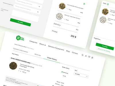 E-commerce "TeaLine" desktop version 🍀 figma green online store tea tea shop web design