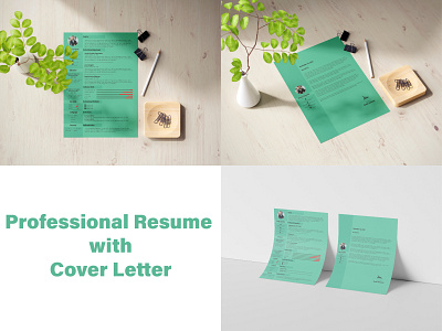 Professional Resume with Cover Letter branding design illustration illustrator resume cv resume template typography vector web