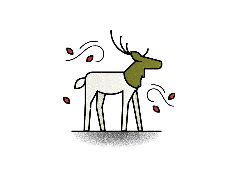 E is for elk. illustration leaves animals wilderness elk