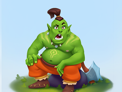 Orc character characterdesign digitalart logo mascot design vector vector illustration