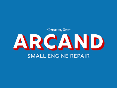 Arcand Small Engine Repair Logo branding branding and identity extruded letters logo logotype repair typogaphy