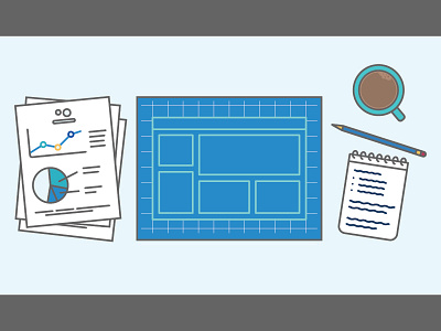 Sentient - Simple Story Videos blueprint chart coffee graph illustration vector