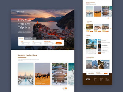 Travelling Website Landing Page clean daily ui design eyecatchy landing page modern travel website travelling travelling website design trend ui ui design uiux unique ux ux design web design webdesign