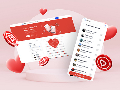 St. Valentine’s Day Token bitcoin coins crypto cryptocurrency design token trade trading ui ux valentine day