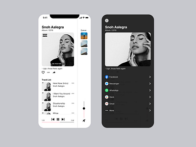 Social Share dailyui ios mobile music player product design social share ui design