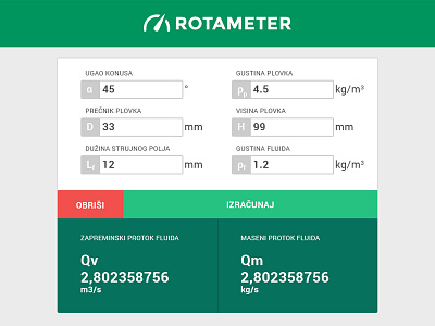 Rotameter App - Freebie app design flat form freebie simple ui ux web webapp