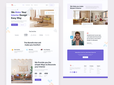 Interior Design Landing Page architecture creative design decoration design inspiration furniture home decor interior interior agency interior design landing page modern product design property real estate ui design ux design web web design web template website