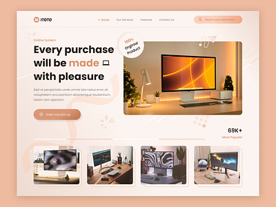 E-commerce Website Design - Header computer creative design design inspiration e commerce header landing page marketplace pc product product design sales seller shop store ui design ux design web web design web template website