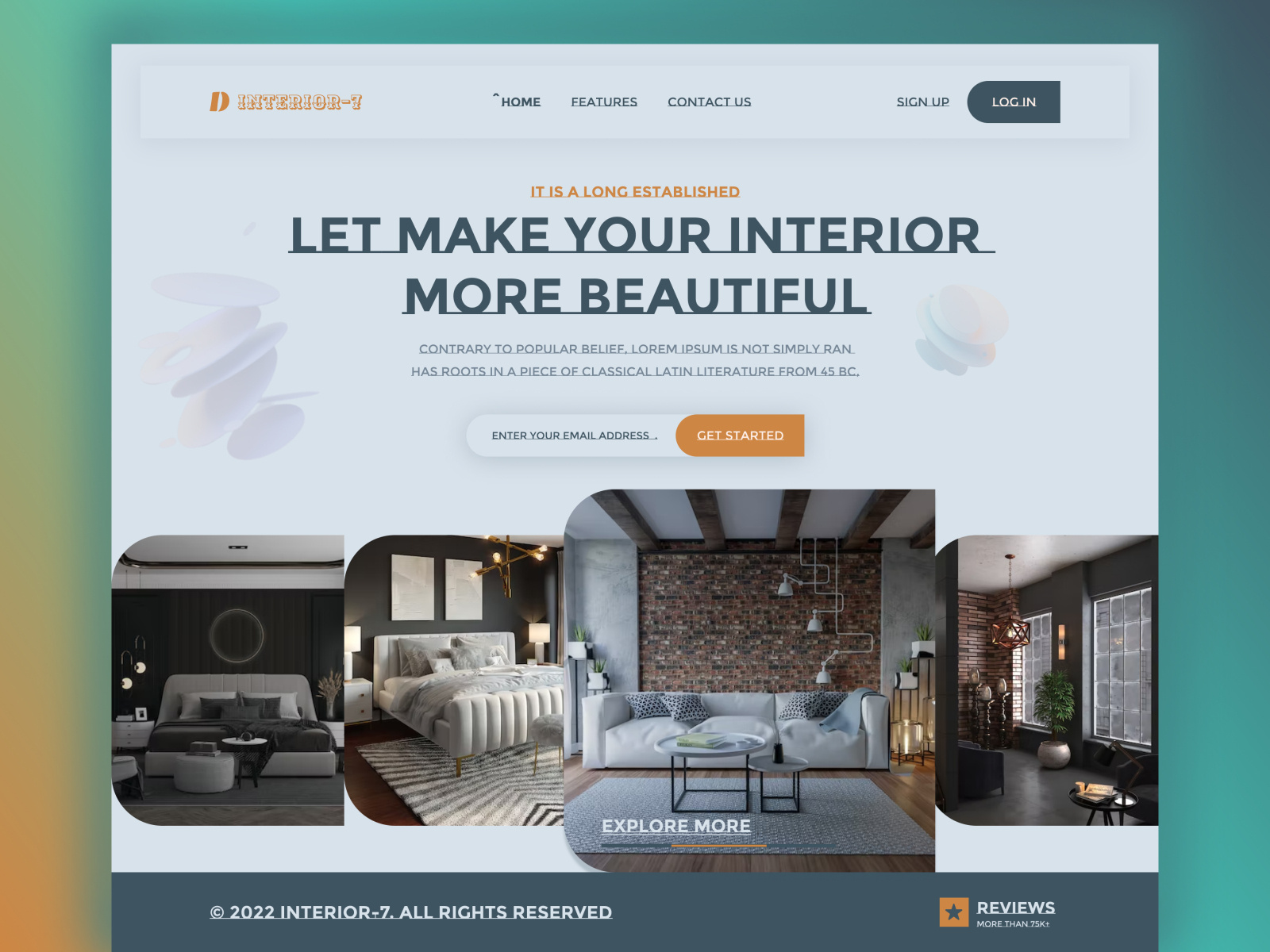 Interior Design Website - Header by MD. Ashraful Islam on Dribbble