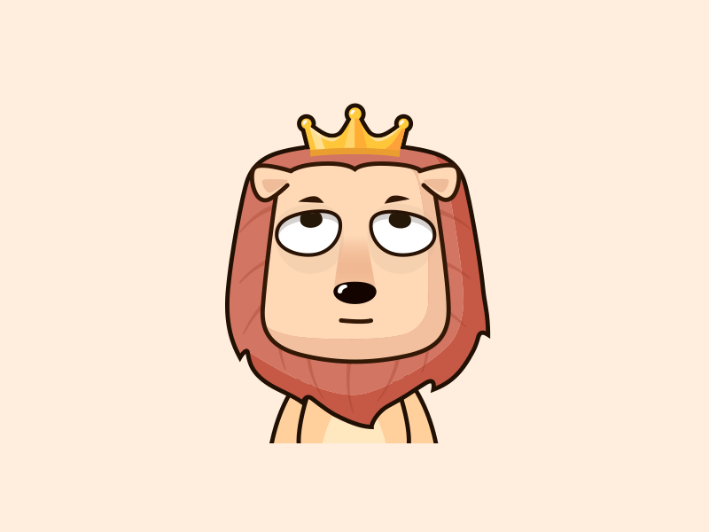 Lion King series memes - Sleepy animation app flat icon illustration meme ui