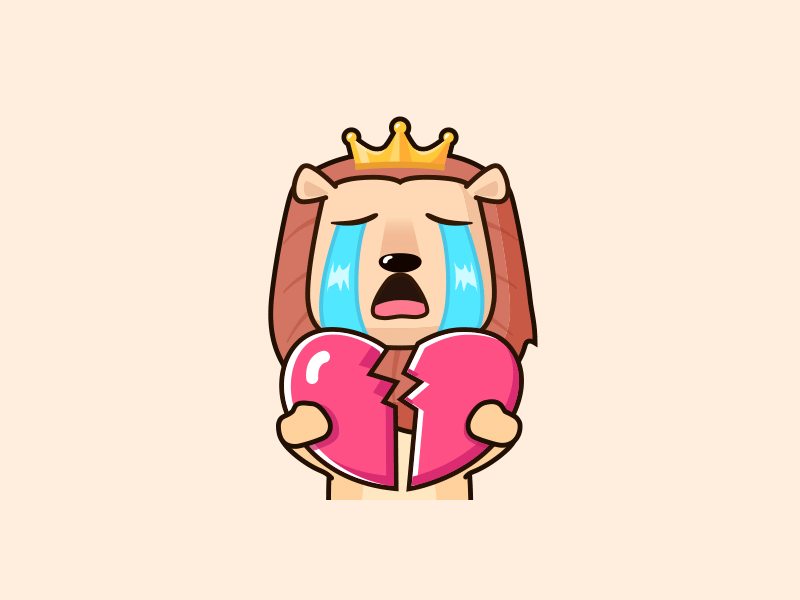 Lion King series memes - Heartbreak animation app flat icon illustration meme ui