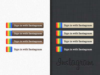 "Sign in with Instagram" Buttons by Cesar Torres on Dribbble