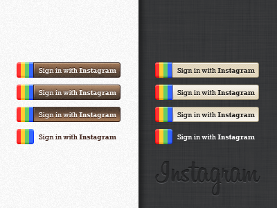 "Sign in with Instagram" Buttons buttons instagram log in login oauth sign in signin