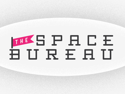 The Space Bureau: Wordmark band banner canaveral flag futuristic magenta space wordmark