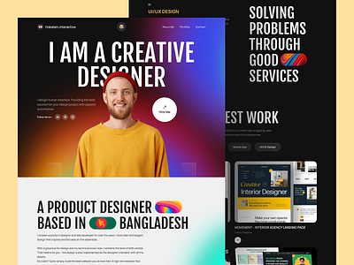 Personal Portfolio Landing Page homepage landing page landing page design moskur personal portfolio personal portfolio landing page personal portfolio website portfolio portfolio landing page portfolio website ui design uiux design uxui design web web design web ui website