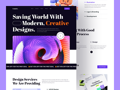 Creative Agency Landing Page agency agency landing page agency website branding creative agency design design agency digital agency homepage illustration landing page landing page design marketing page ui design uiux design web web design website website design website project