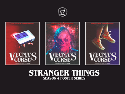 VECNA'S CURSE - Stranger Things Poster Series by Worthy Design 80s collage design graphic design horror illustration logo movie movie poster photoshop retro st4 stranger things stranger things season 4 thriller typography