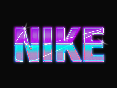 NIKE - 80's Rebrand 80s branding chrome clothing clothing brand concept design graphic design illustration logo nike photoshop rebrand sport