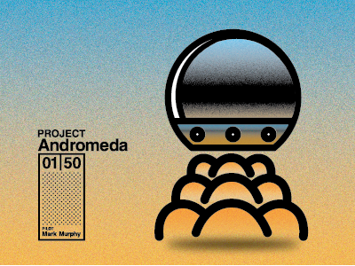 Project Andromeda 01/50 grain icon illustrator line icon mark murphy thick line ufo