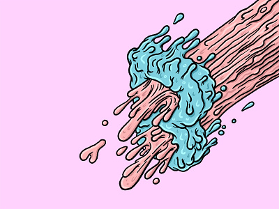 "B" for 36 Days of Type 80s b blue drippy goo grime gum pink typography