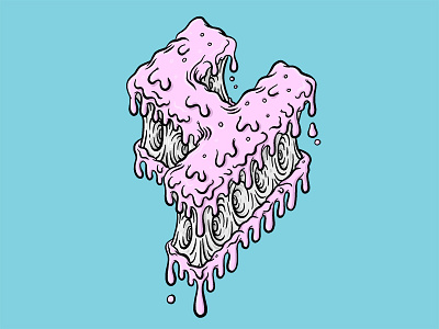 "4" for 36 Days of Type 4 80s blue drippy goo grime gum icing pink slime splash typography