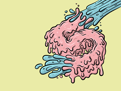 "5" for 36 Days of Type 5 80s blue drippy goo grime gum icing pink slime splash typography