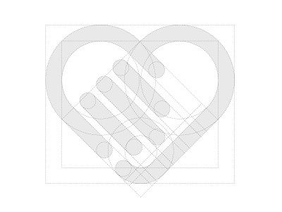 Excel Healthcare Grid branding hand healthcare heart identity logo