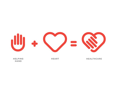 Excel Healthcare Process branding hand healthcare heart identity logo