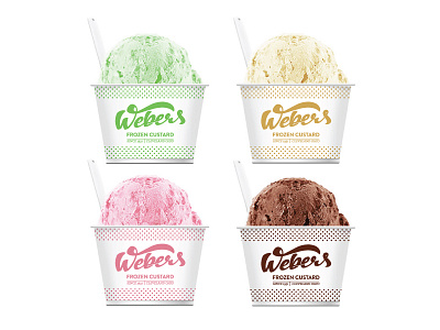 Weber's Preliminary Mockups branding cream ice lettering logo mark script type typography