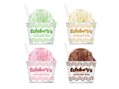 Weber's Preliminary Mockups branding cream ice lettering logo mark script type typography